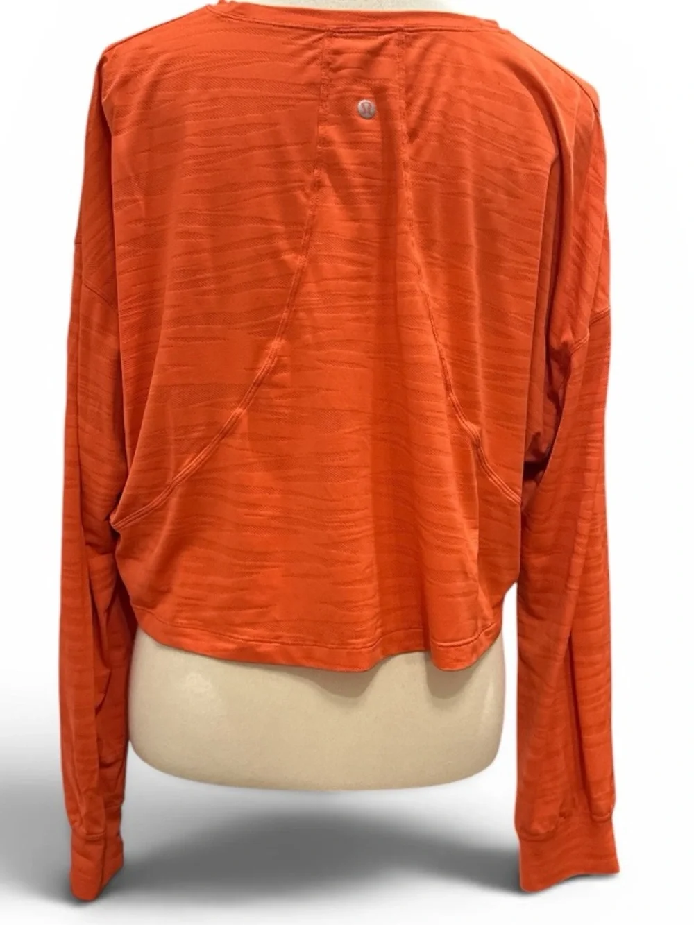 lululemon athletica Long-Sleeve Cropped Tee in Coral Orange #487